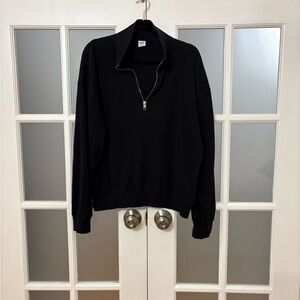 Aritzia Black Quarter-Zip Women's Hoodie